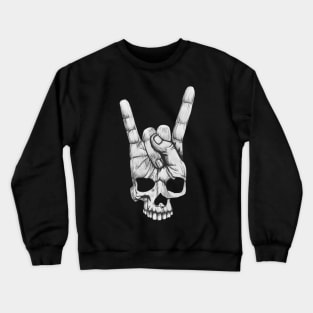 Rock On Hand-Skull Crewneck Sweatshirt